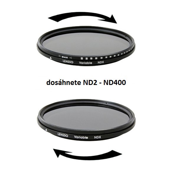 ND2 - ND400 šedý filtr Lensso
