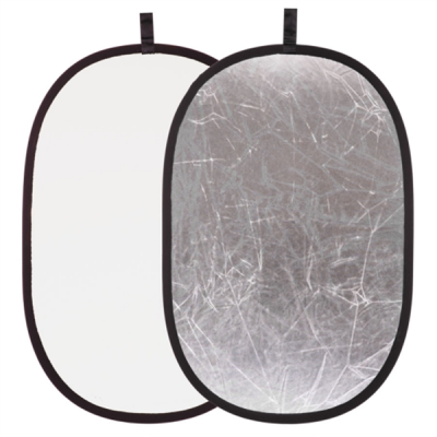 2v1 odrazná deska 90x60cm bílo stříbrná 2 barvy