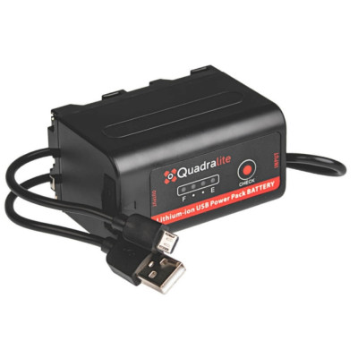Quadralite NP-F970 7.2V 7800mAh 56.2Wh battery USB charger