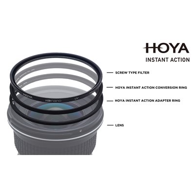 Hoya 49 mm instant action adapter ring