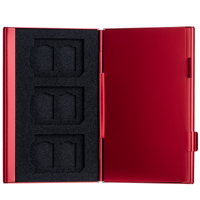 Genesis Gear Card Storage Box 6SD+12TF Red Color