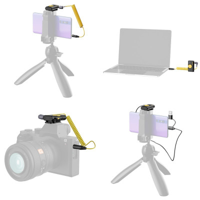 7Ryms iRay bezdrátový mikrofon DW10 [mini jack 3.5mm + USB-C] dual Černý