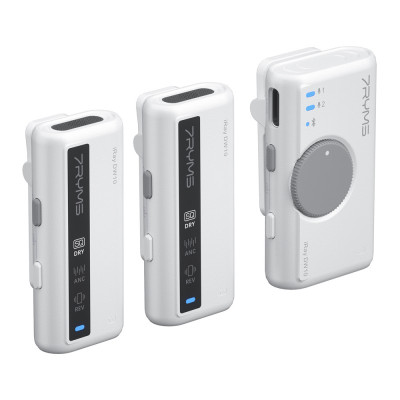 7Ryms iRay bezdrôtový mikrofón DW10 [mini jack 3,5 mm + USB-C] dva vysielače biely