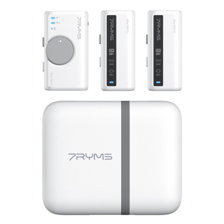 7Ryms iRay bezdrôtový mikrofón DW10 [mini jack 3,5 mm + USB-C] dva vysielače biely