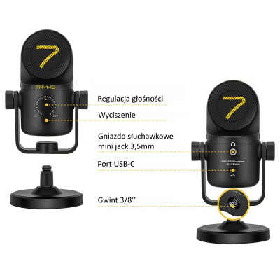 7Ryms SR-USB MINI kondenzátorový mikrofón [USB-C/USB-A]