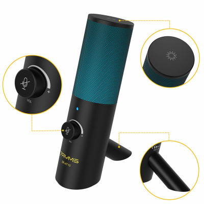 7Ryms SR-AT10 kondenzátorový mikrofon [USB-C / USB-A] černý