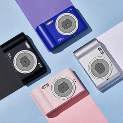 Mini 2.7k hd digitální fotoaparát 8xzoom 700mah přenosná videokamera pro děti s 8xzoom microSD kartou