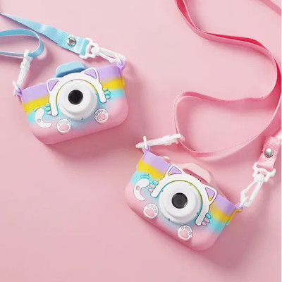 copy of Mini Digitální Fotoaparát Hračka Cheildren 2,0 Palce S Roztomilou Kočkou Silikonové Pouzdro 32GB TF Čtečka Karet