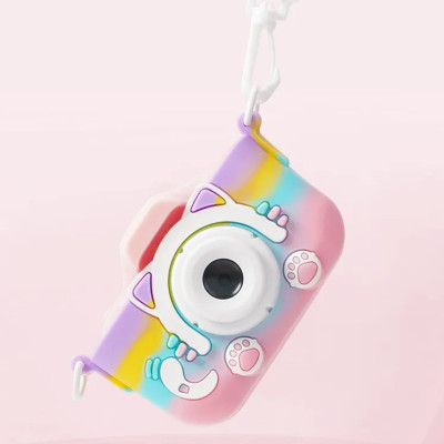 copy of Mini Digitální Fotoaparát Hračka Cheildren 2,0 Palce S Roztomilou Kočkou Silikonové Pouzdro 32GB TF Čtečka Karet