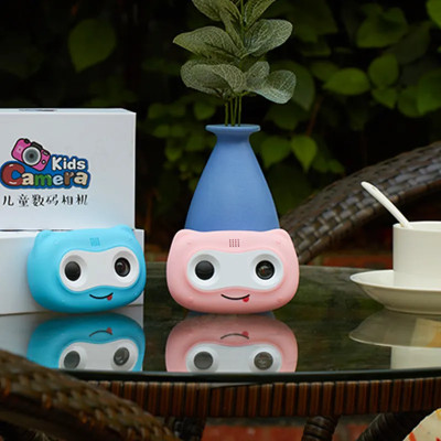 Dětský digitální mini fotoaparát HD s dvojitým objektivem- Kočičí uši-modrý