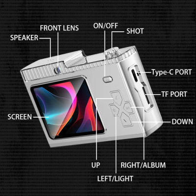Digitálny fotoaparát 50Mp, 4KHD video pre začiatočníkov - čierny