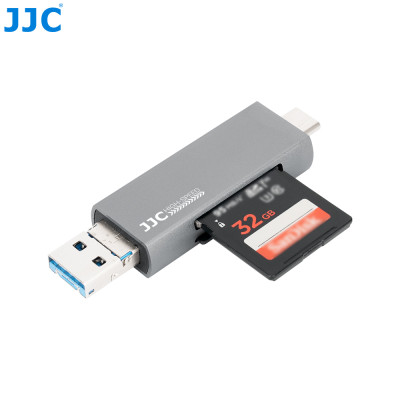 JJC Multifunkčná čítačka pamäťových kariet USB 3.0, SD, TF šedá
