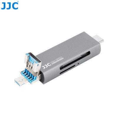 JJC Multifunkční čtečka paměťových karet USB 3.0, SD, TF šedá