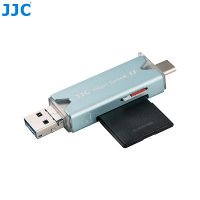 JJC puzdro na pamäťové karty + multifunkčná čítačka kariet USB 3.0 modro-žltá