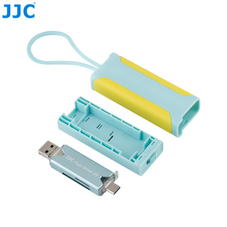 JJC Pouzdro na paměťové karty + multifunkční čtečku karet USB 3.0 modro-žlutá
