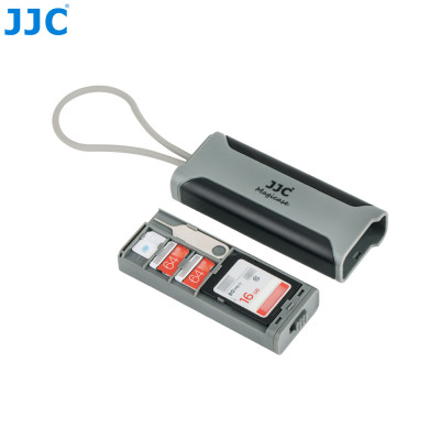 JJC Pouzdro na paměťové karty + multifunkční čtečku karet USB 3.0 šedo-černá