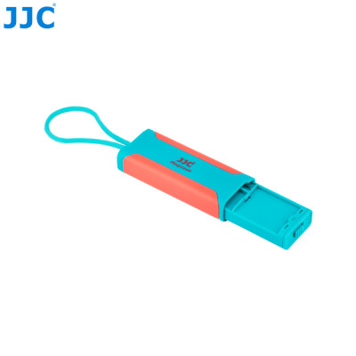 JJC puzdro na pamäťové karty + multifunkčná čítačka kariet USB 3.0 modro-červená