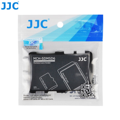 Držiak pamäťovej karty JJC je vhodný pre 2 karty SD + 4 karty Micro SD