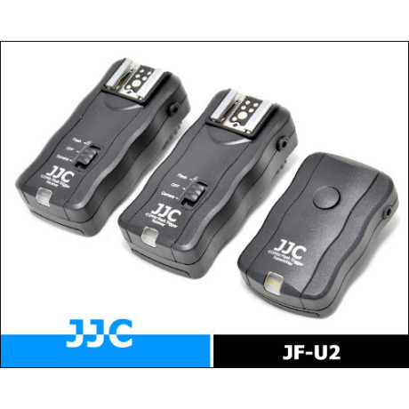 JJC  JF-U2 Rádiová bezdrátová spoušť a odpalovač blesků univerzální, Přijímač 1x + vysílač 2x
