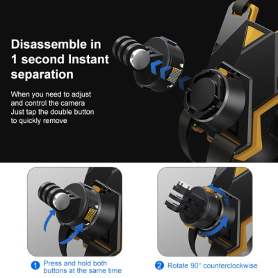 Magnetický rýchloupínací držiak akčnej kamery PULUZ na bradu pre prilbu (čierny)