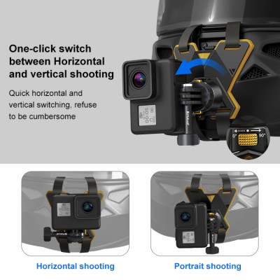 PULUZ magnetický rychloupínací držák akční kamery na bradu helmy (černý)