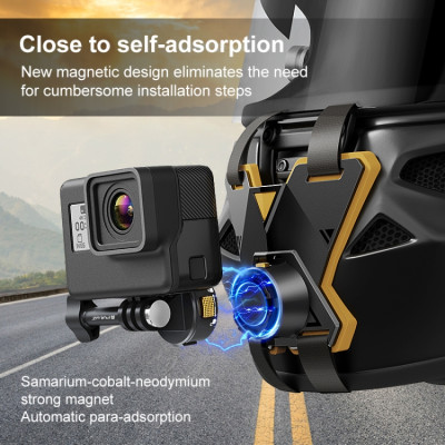 Magnetický rýchloupínací držiak akčnej kamery PULUZ na bradu pre prilbu (čierny)