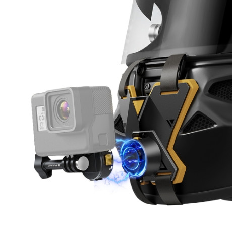 Magnetický rýchloupínací držiak akčnej kamery PULUZ na bradu pre prilbu (čierny)