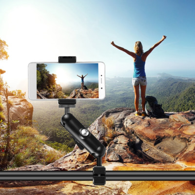 PULUZ PU703B Pevný držiak na zrkadlo motocykla pre GoPro a iné akčné kamery