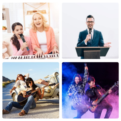 Bezdrátový dynamický mikrofon PULUZ UHF s LED displejem (černý)