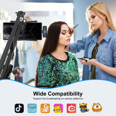 PULUZ Bezdrôtový klopový mikrofón s redukciou šumu pre zariadenia typu C / USB-C, podpora nabíjania telefónu (čierny)