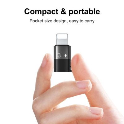 PULUZ USB-C / Type-C na 8-pinový OTG adaptér (čierny) USB-C/iphone