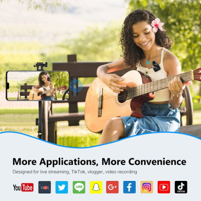 Bezdrôtový klopový mikrofón PULUZ pre telefón typu C, prijímač typu c (čierny)