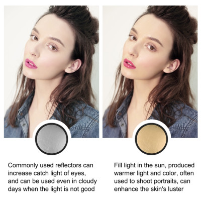 PULUZ 30cm 2 v 1 stříbrná / zlatá skládací fotostudiová odrazná deska