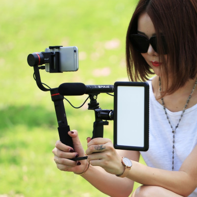 PULUZ PU3012 Profesionálny kondenzátorový mikrofón na rozhovory s 3,5 mm audio káblom pre DSLR a DV kamery