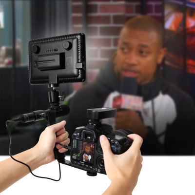 PULUZ Profesionální rozhovorový kondenzátorový video shotgun mikrofon s 3,5mm audio kabelem pro DSLR & DV kameru