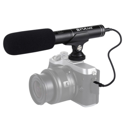 PULUZ PU3012 Profesionálny kondenzátorový mikrofón na rozhovory s 3,5 mm audio káblom pre DSLR a DV kamery