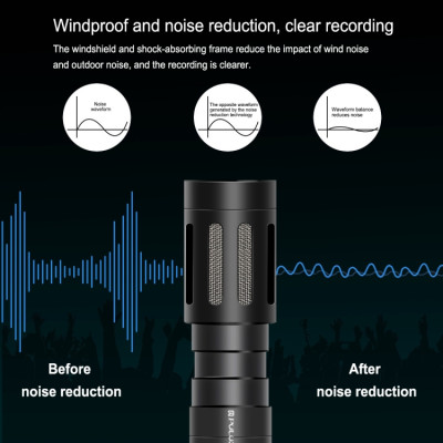 PULUZ PU3044 Profesionální rozhovorový kondenzátorový mikrofon s 3,5mm audio kabelem pro DSLR & DV kameru