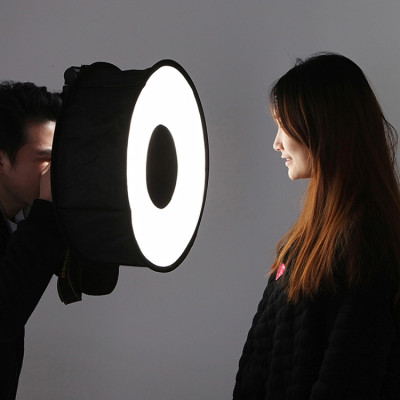PULUZ PU5145 45 cm okrúhly makrobox a portrétny softbox , čierny