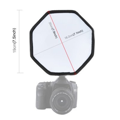 Puluz PU5120 Flash skladací softbox 20 cm, černý