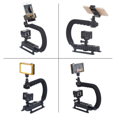 PULUZ U/C držák na sáňky + studiové světlo + mikrofon, pro všechny SLR a DV kamery