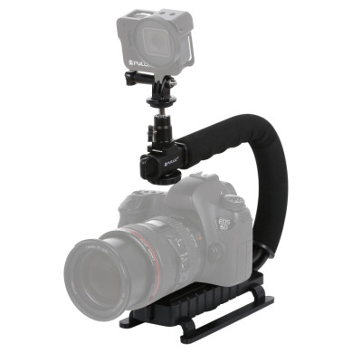 PULUZ U/C držák na sáňky + studiové světlo + mikrofon, pro všechny SLR a DV kamery