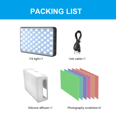 PULUZ PU566B LED svetlo 2500/9000K 120LED + farebné filtre