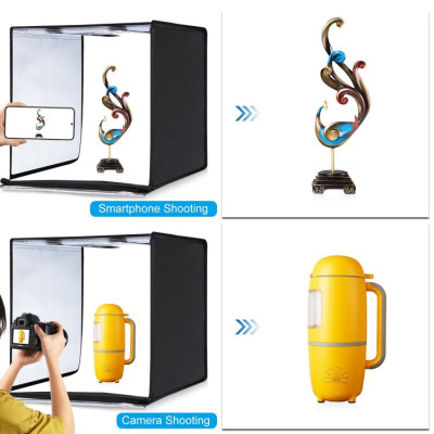 PULUZ Světelný stan přenosný 60 cm, světlo LED, odnímatelné pozadí, mini stativ