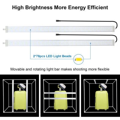PULUZ Prenosný svetelný stan 80 cm, LED svetlo, odnímateľné pozadie