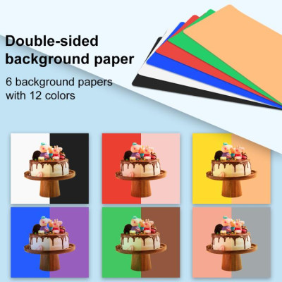 PULUZ Prenosný svetelný stan 25 cm, kruhové LED svetlo, odnímateľné pozadie, mini statív