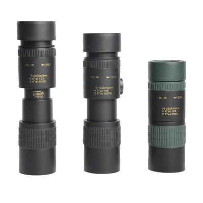 Dalekohled monokulární 10-300 zoom, mini stativ, klip na mobilní telefon