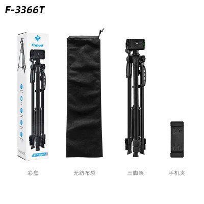 F-3366T Statív pre mobilný telefón a fotoaparát čierny 141 cm