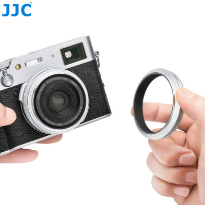 JJC LH-JXVI SILVER sluneční clona, náhrada za FUJIFilm X100VI, X100V, X100F cameras, stříbrná