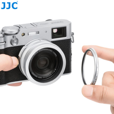 JJC LH-JXVI SILVER sluneční clona, náhrada za FUJIFilm X100VI, X100V, X100F cameras, stříbrná