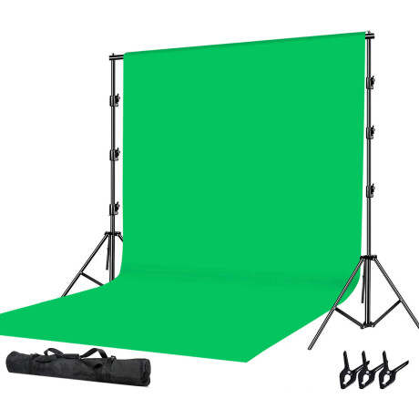 SET Fotografického pozadí zelené, konstrukce, svorky, úchyty